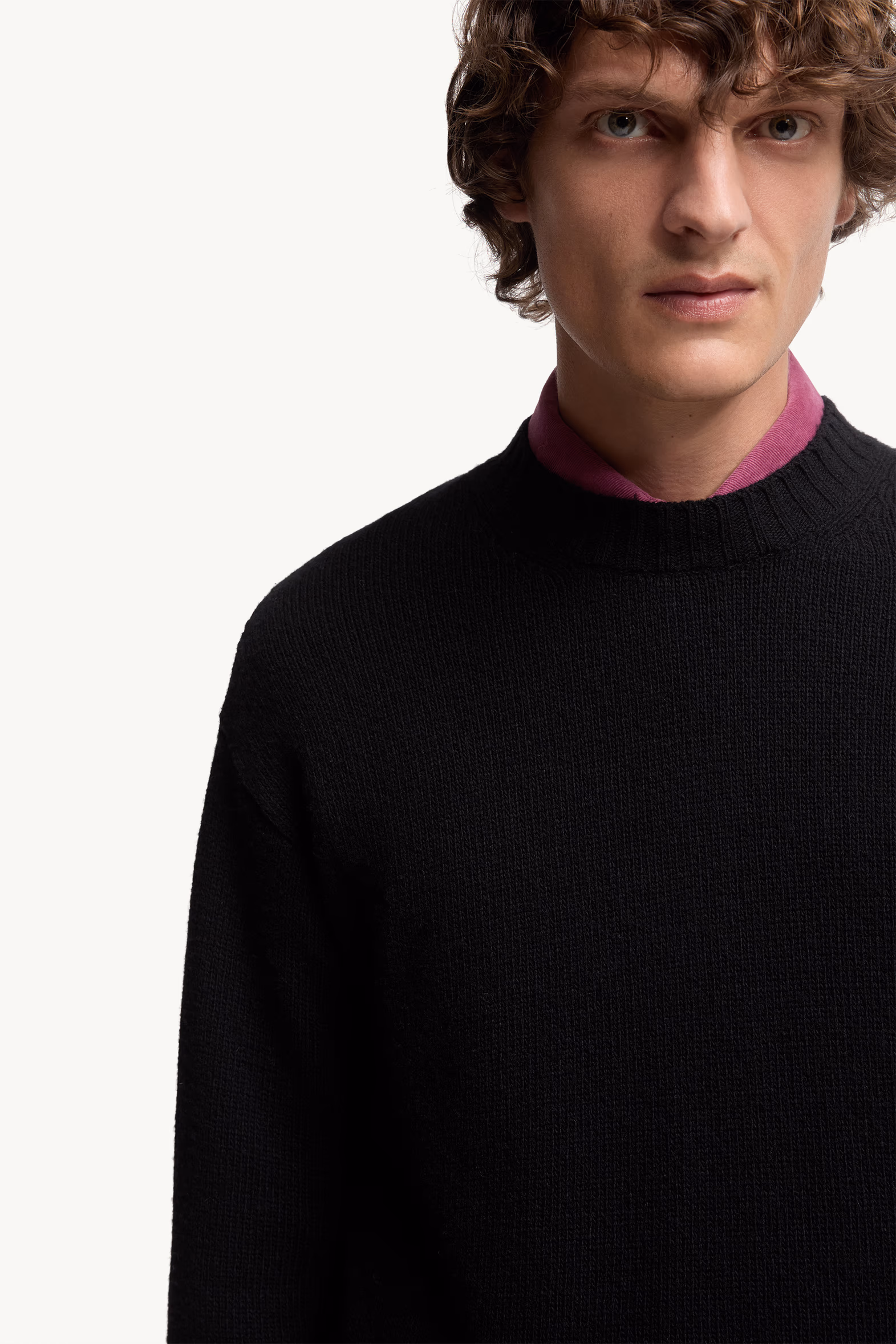 Monogram Wool & Cashmere Sweater Men Black Moncler 6